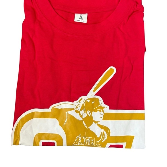 XL Mike Trout birthday shirt. Red & Gold #MLB #Angels #Baseball #27 - Picture 2 of 6